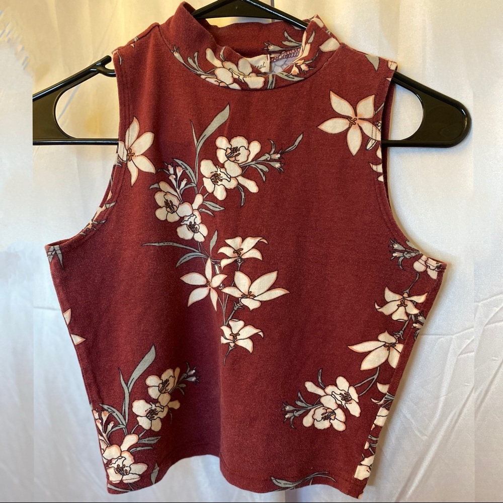 Floral Red Crop Top